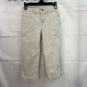 CHAPS toddler boy's cream tan corduroy‎ pocket 100% cotton adjustable pants 3T